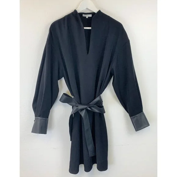 NWT Vince tied-waist V-neck dress Size L - Picture 3 of 8